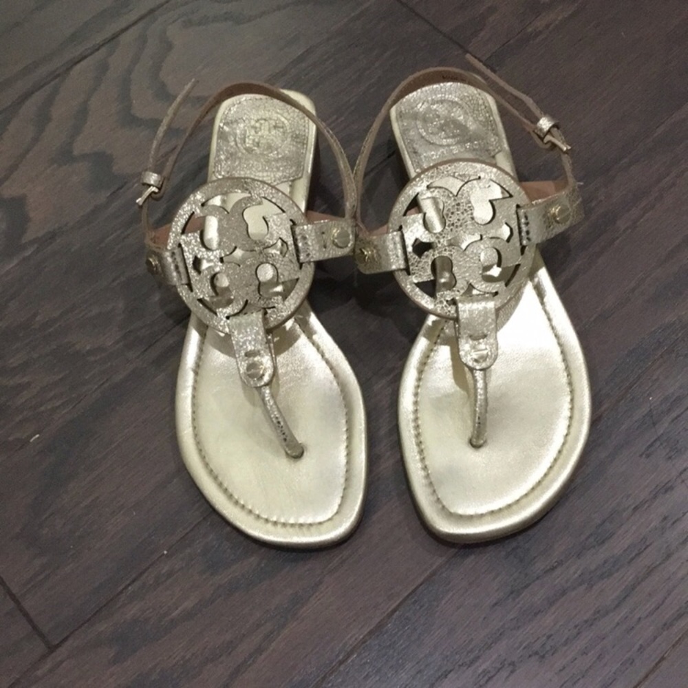Tory Burch gold metallic sandals